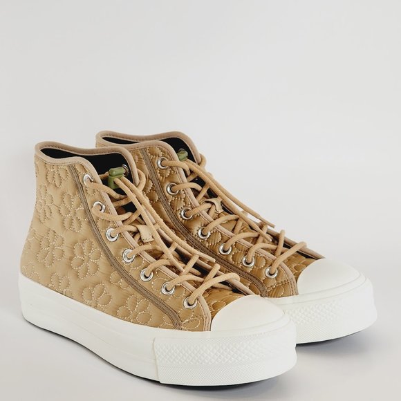 Converse CTAS Lift Hi Quilted Epic Dune Women's Platform Sneakers A08721C NWT - Picture 1 of 6